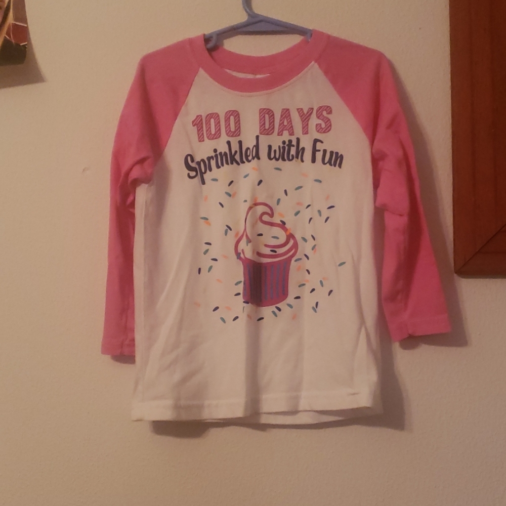 Little girls printed tee 100 days of school